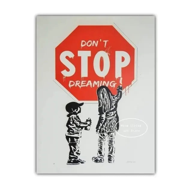 Affiche rétro vintage singe stop