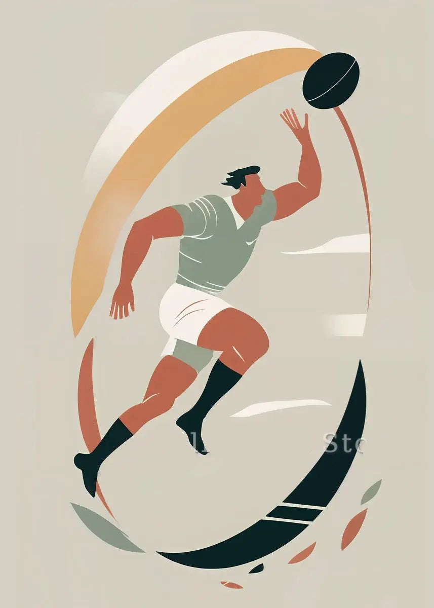 Affiche rugby vintage run
