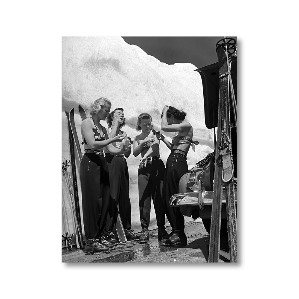 Affiche ski vintage femmes