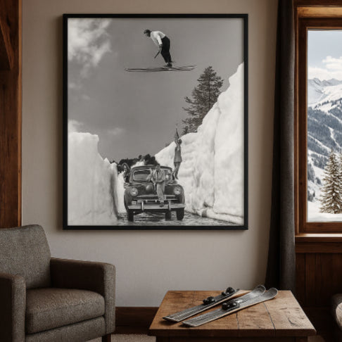 Affiche ski vintage neige
