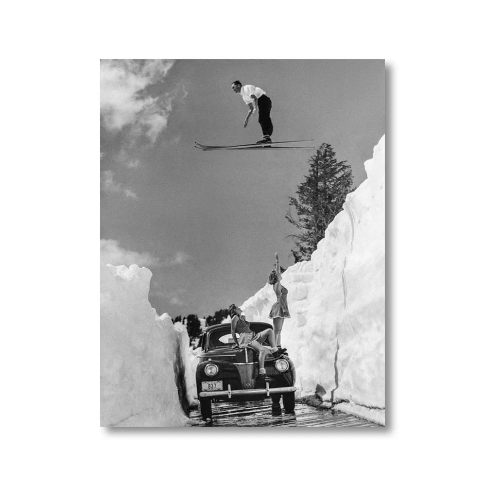 Affiche ski vintage saut 