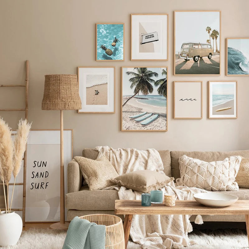 Affiche surf vintage salon