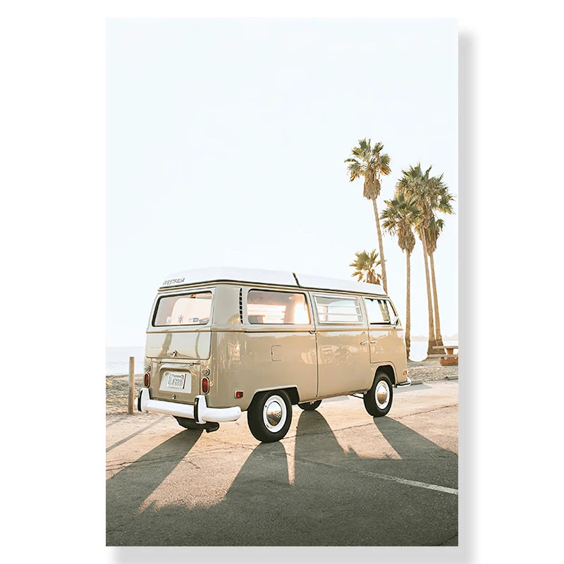 Affiche surf vintage van
