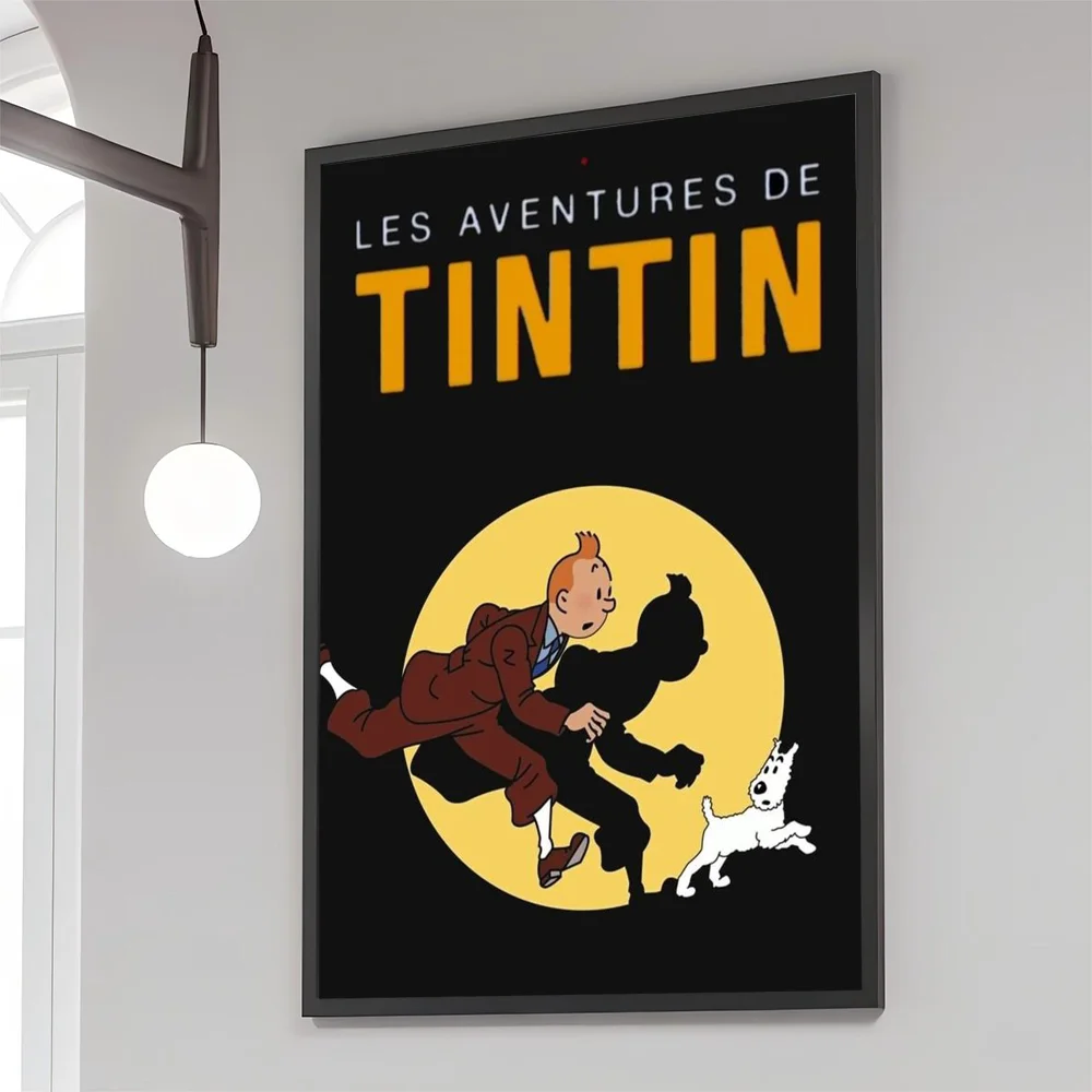 Affiche tintin vintage aventure
