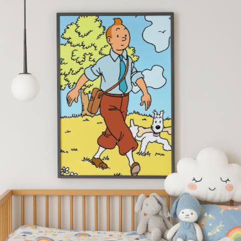 Affiche tintin vintage chien 
