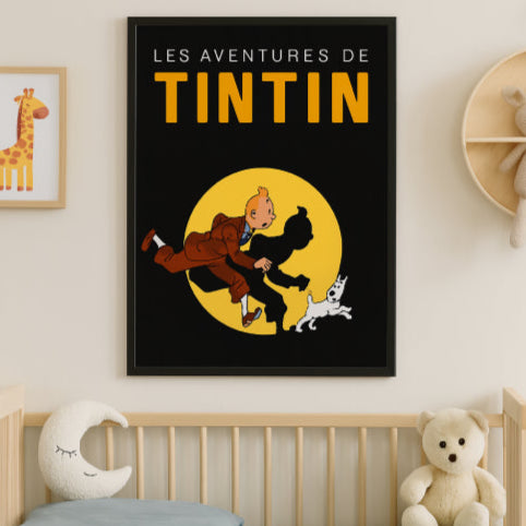 Affiche tintin vintage nounou