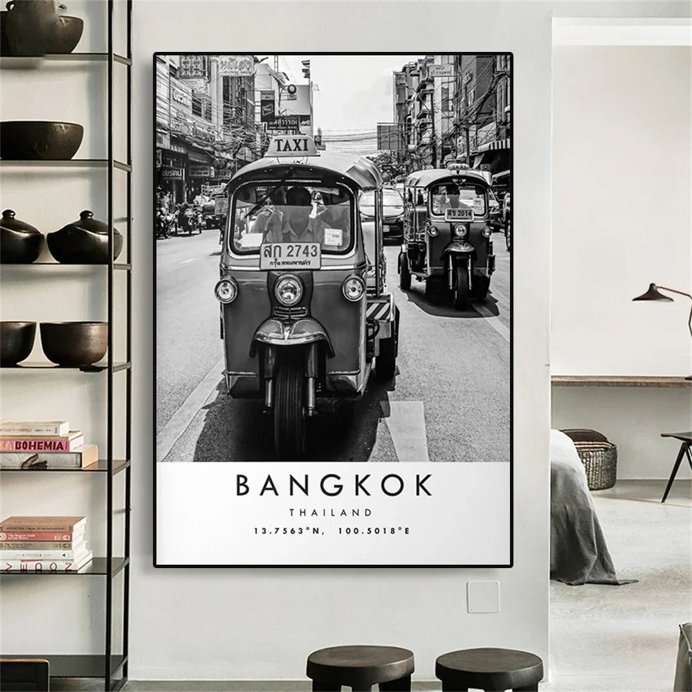 Affiche ville vintage bangkok