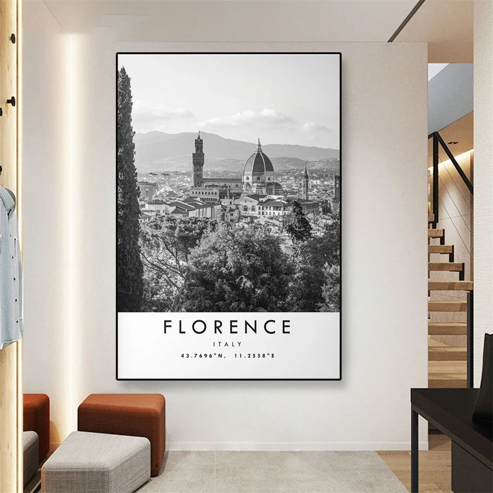 Affiche ville vintage florence