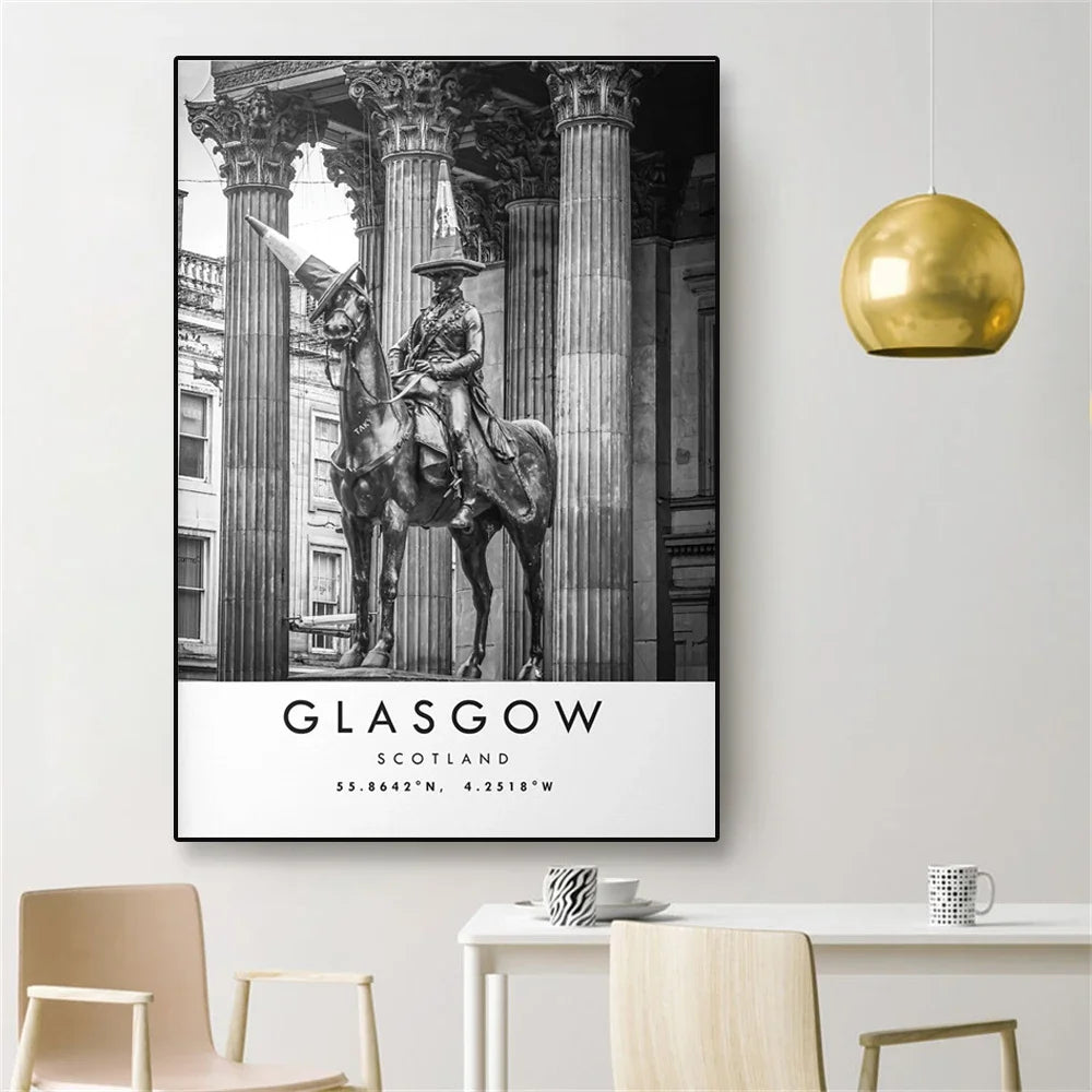 Affiche ville vintage glasgow