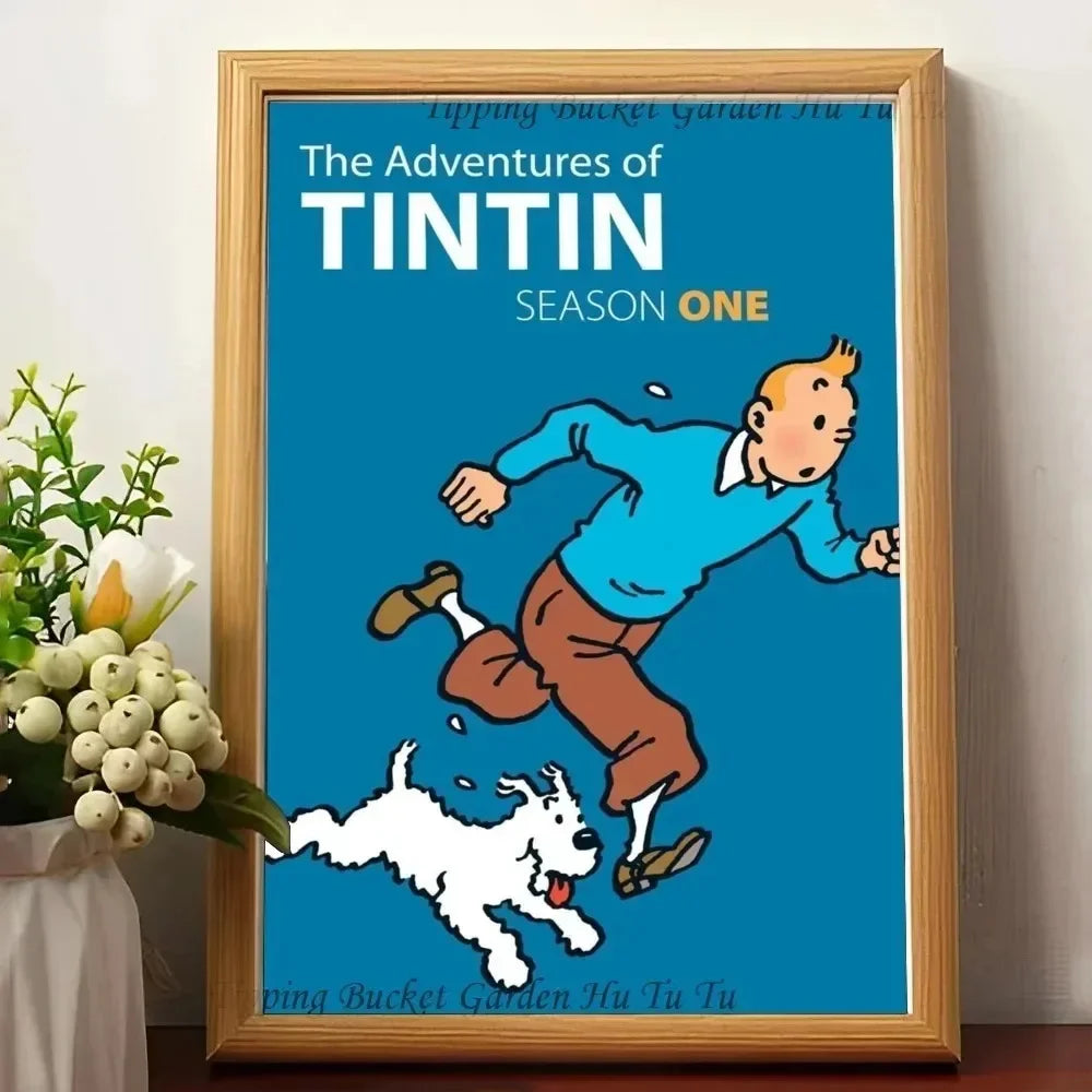 Affiche vintage "Les aventures de tintin " The adventures