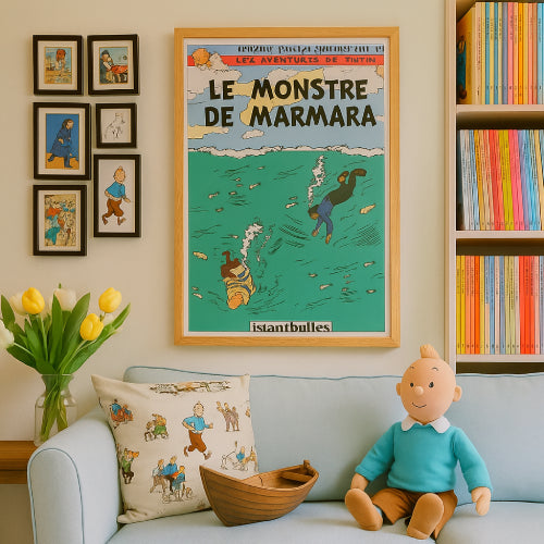 Affiche vintage "Les aventures de tintin "salon 