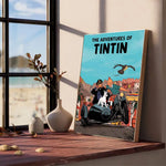 Affiche vintage auto adhésif Tintin - Vignette | StyleVintage™ 