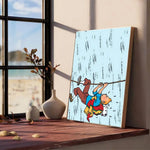 Affiche vintage auto adhésif Tintin - Vignette | StyleVintage™ 