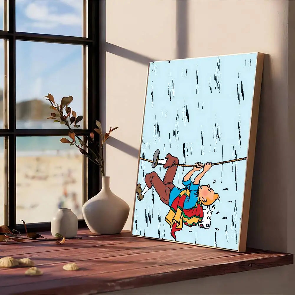 Affiche vintage auto adhésif Tintin   chien 