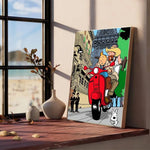 Affiche vintage auto adhésif Tintin - Vignette | StyleVintage™ 