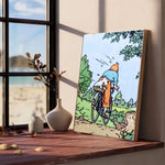Affiche vintage auto adhésif Tintin - Vignette | StyleVintage™ 