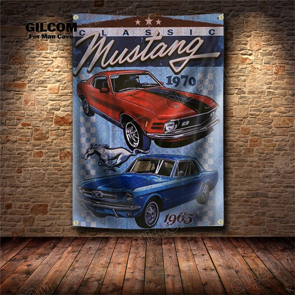 Affiche voiture vintage mustang