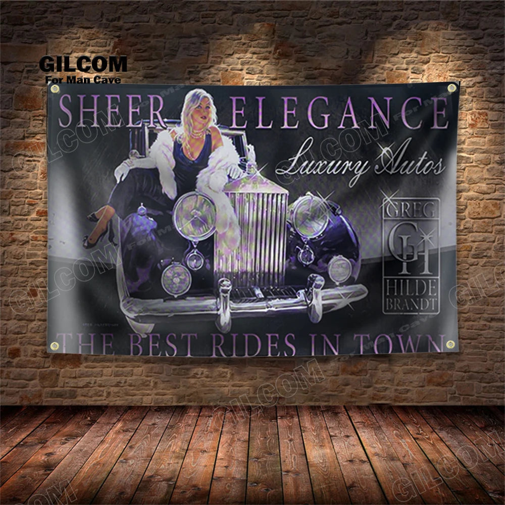 Affiche voiture vintage rolls