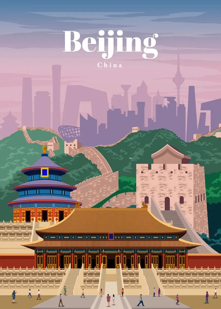 Affiche voyage vintage beijing