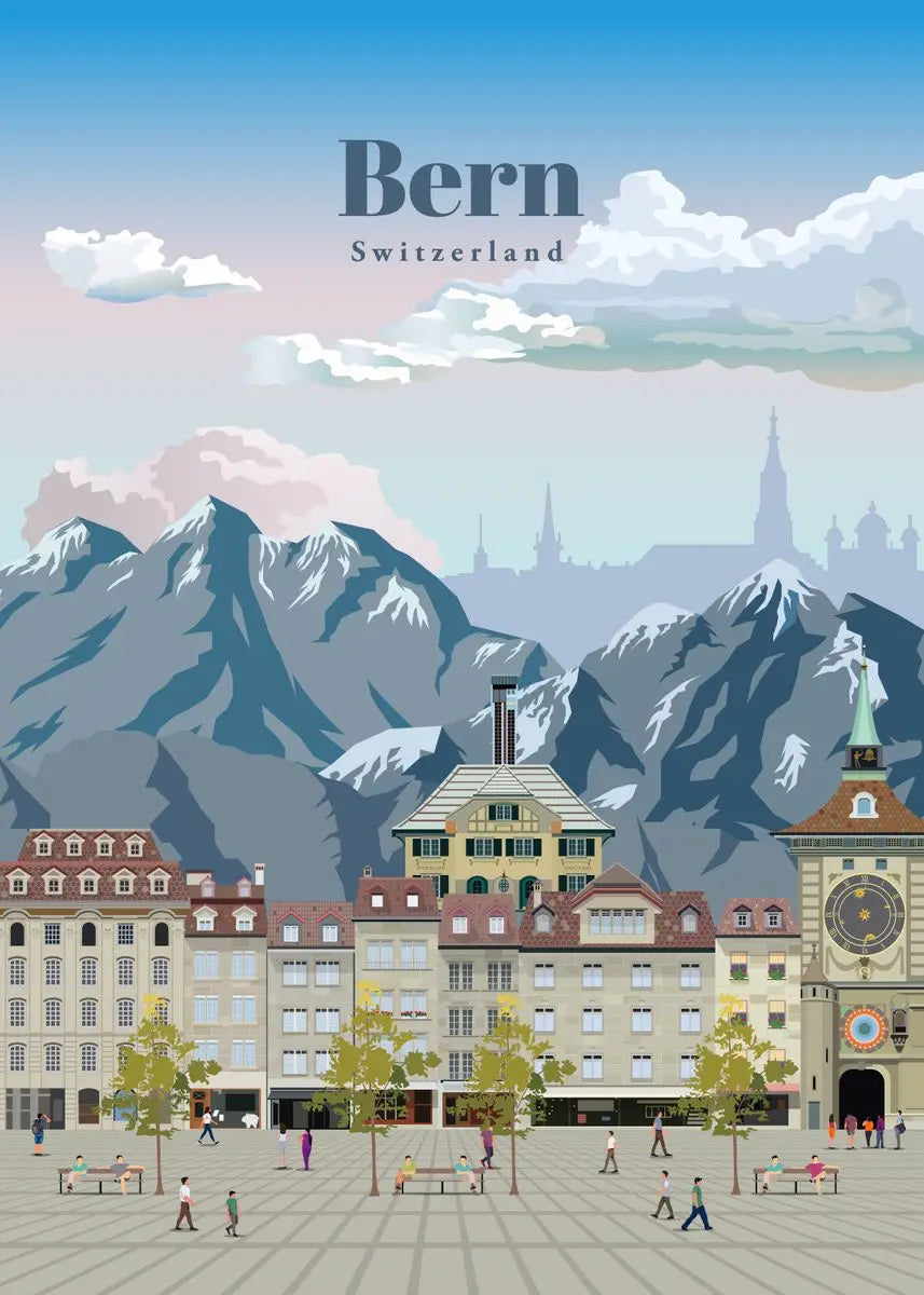 Affiche voyage vintage bern