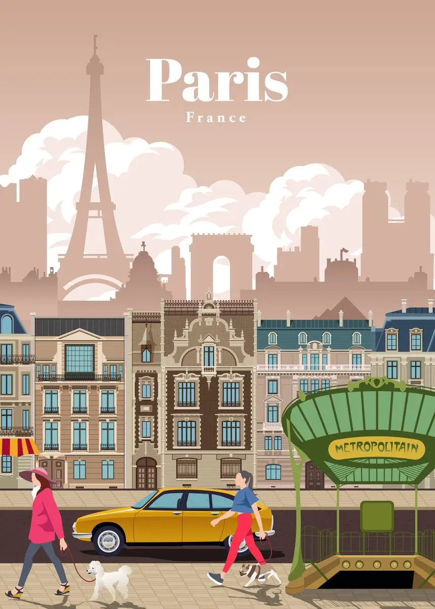 Affiche voyage vintage paris