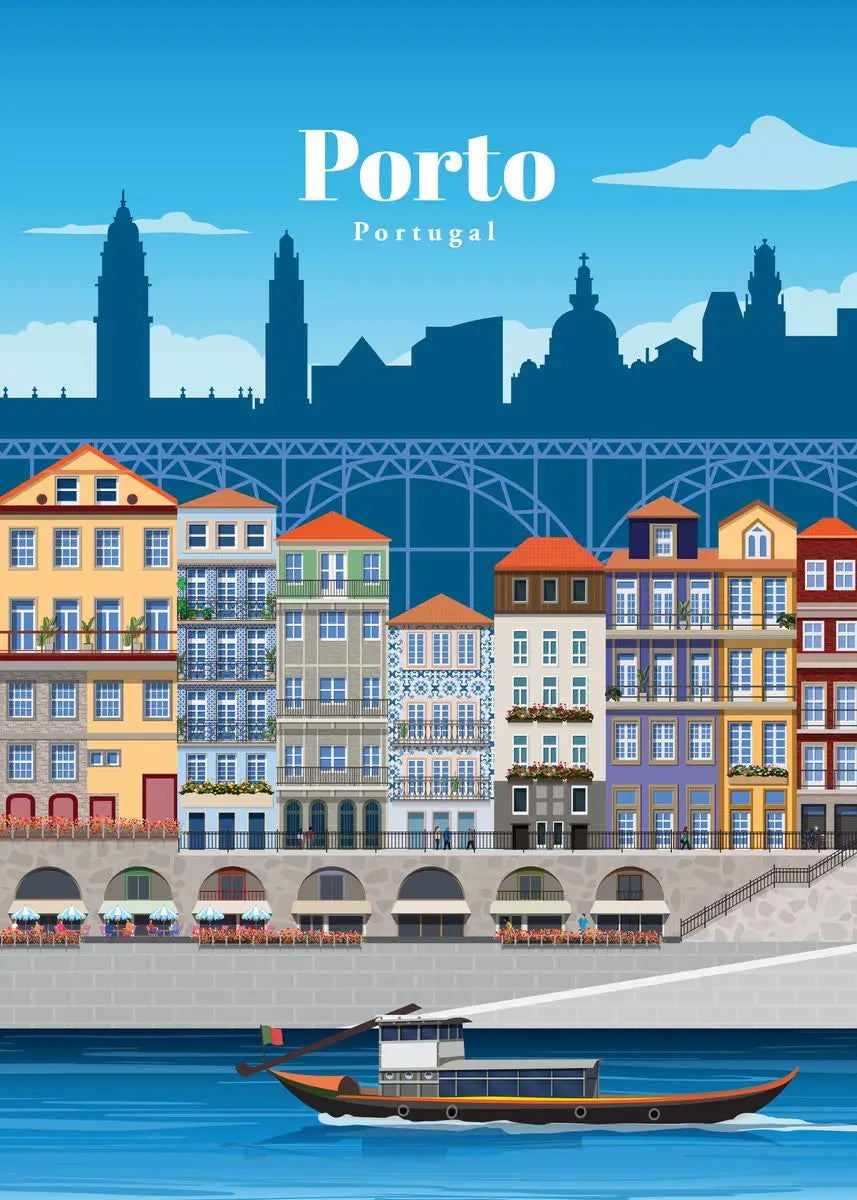 Affiche voyage vintage porto