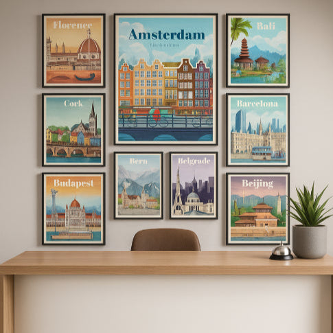 Affiche voyage vintage  réception