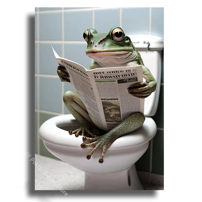 Affiche wc vintage grenouille