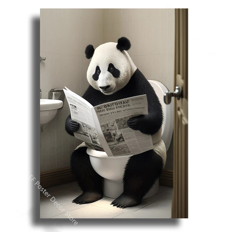 Affiche wc vintage panda