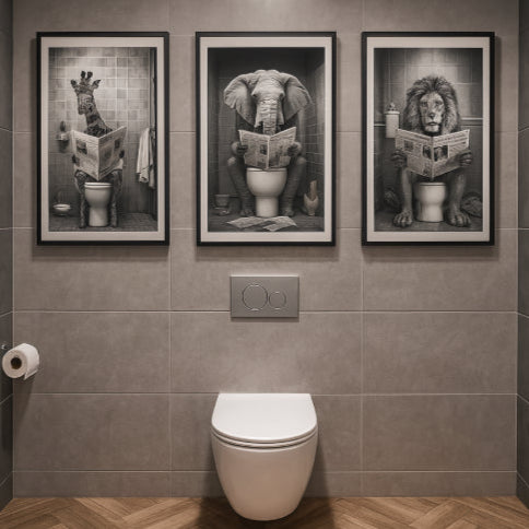 Affiche wc vintage papier
