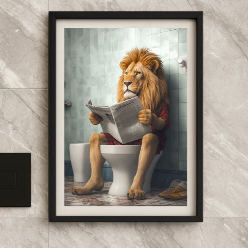Affiche wc vintage tigre rouge