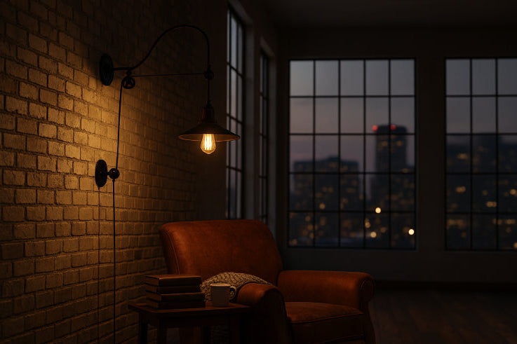 Applique fer industrielle vintage chaise 