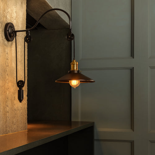 Applique fer industrielle vintage cuivre 