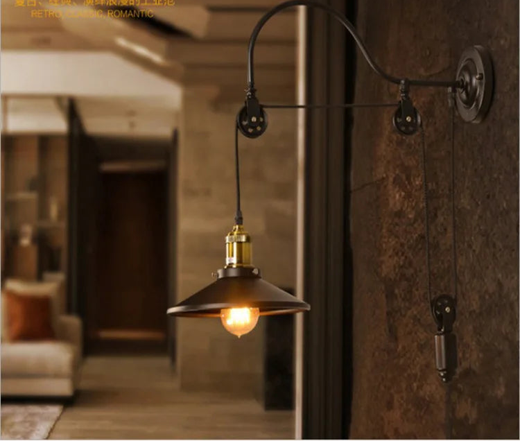 Applique fer industrielle vintage lampe 