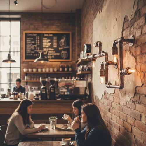 Applique murale tuyau style bar vintage cafétéria 