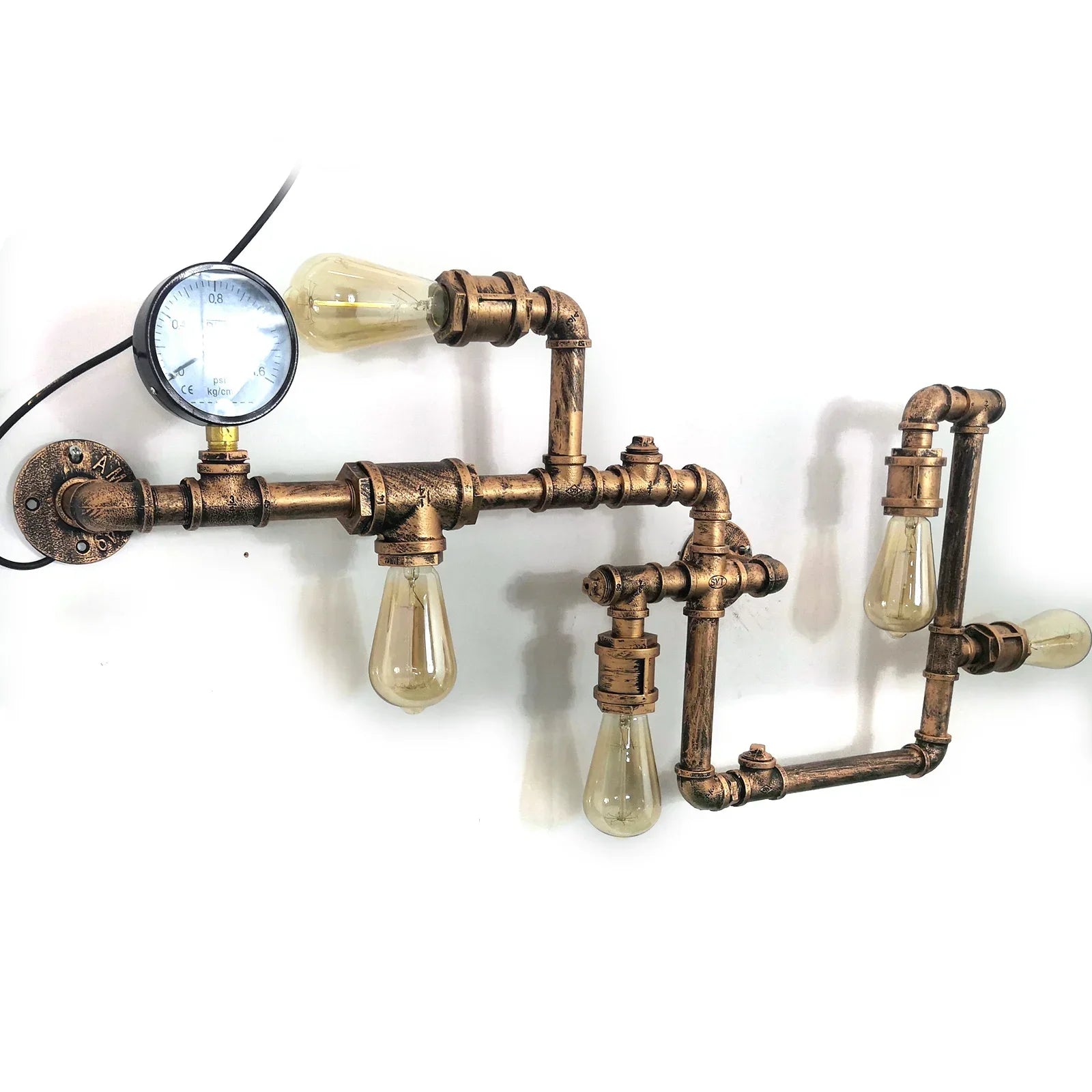 Applique murale tuyau style bar vintage  or 