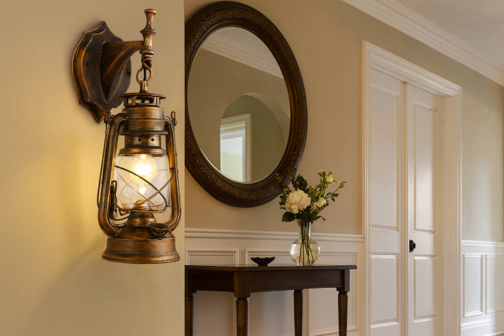 Applique rustique lampe vintage entrée 