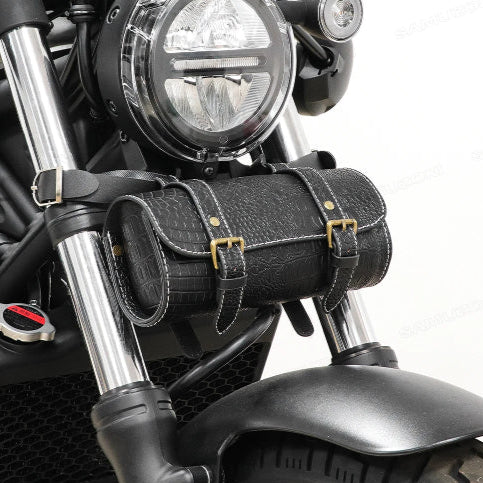 Bagage vintage moto en cuir