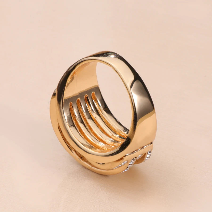 Bague vintage strass dos