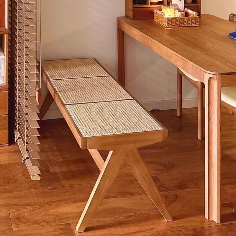 Banc vintage en rotin cuisine