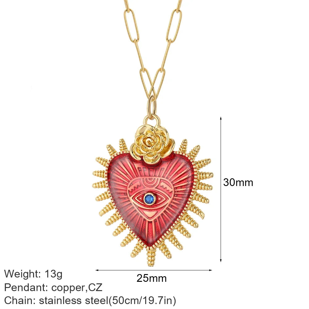 Bijou fantaisie vintage cœur rouge