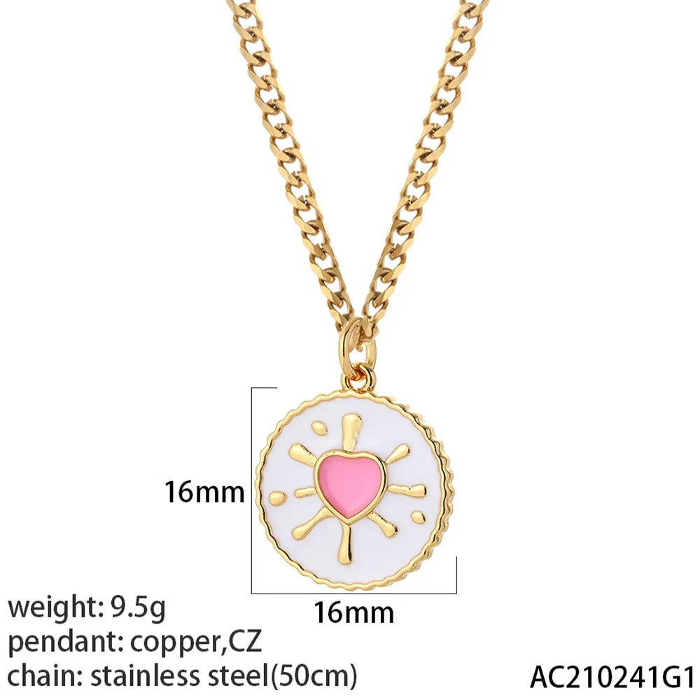 Bijou fantaisie vintage lune cœur rose