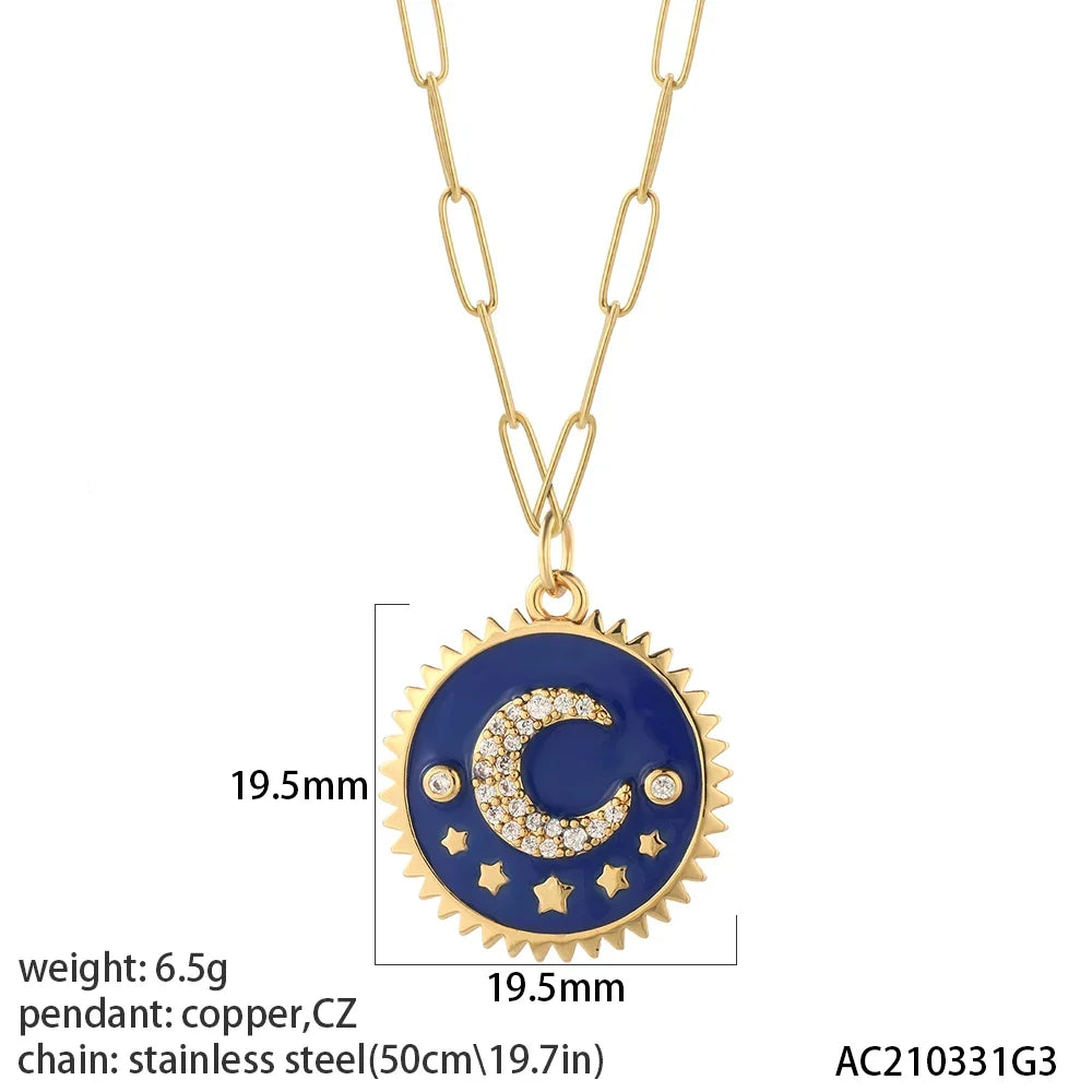 Bijou fantaisie vintage étoile soleil lune