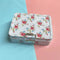 Boite en métal vintage fleur rouge