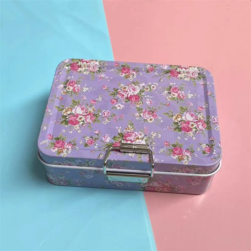 Boite en métal vintage violet