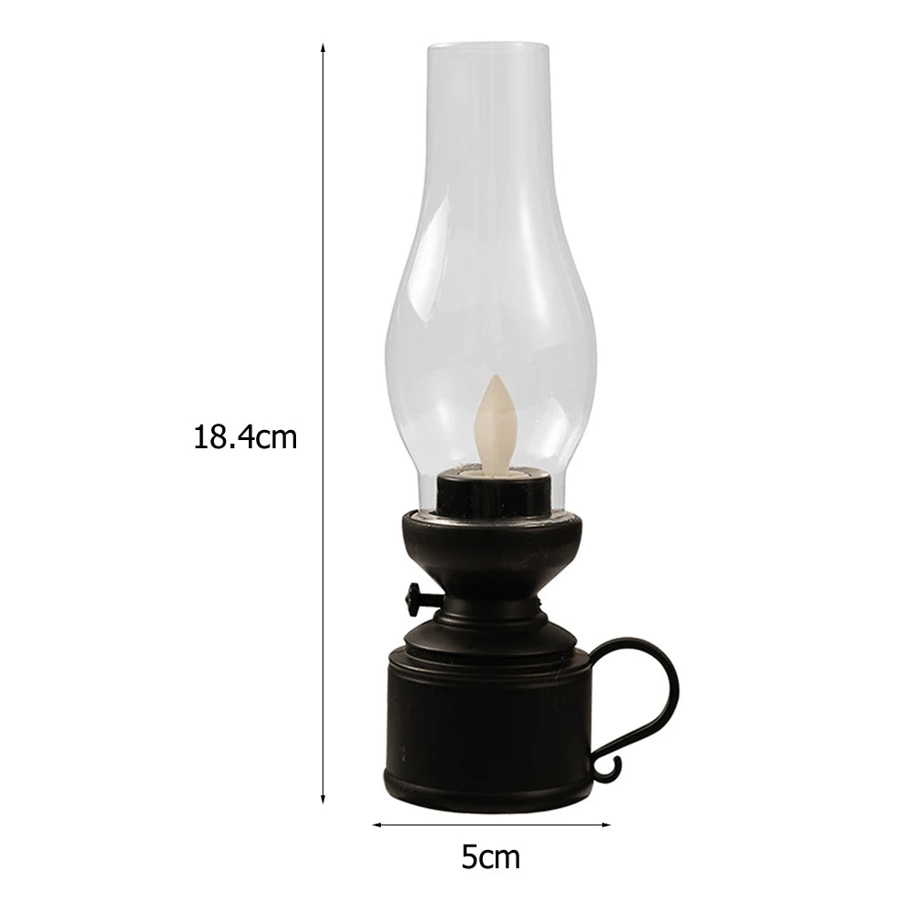 Bougie vintage LED noir taille 