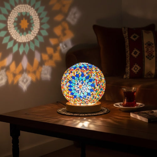 Boule lumineuse bohémienne salon 