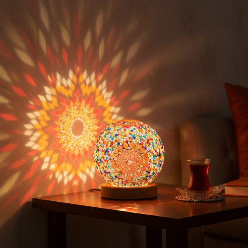 Boule lumineuse bohémienne table 