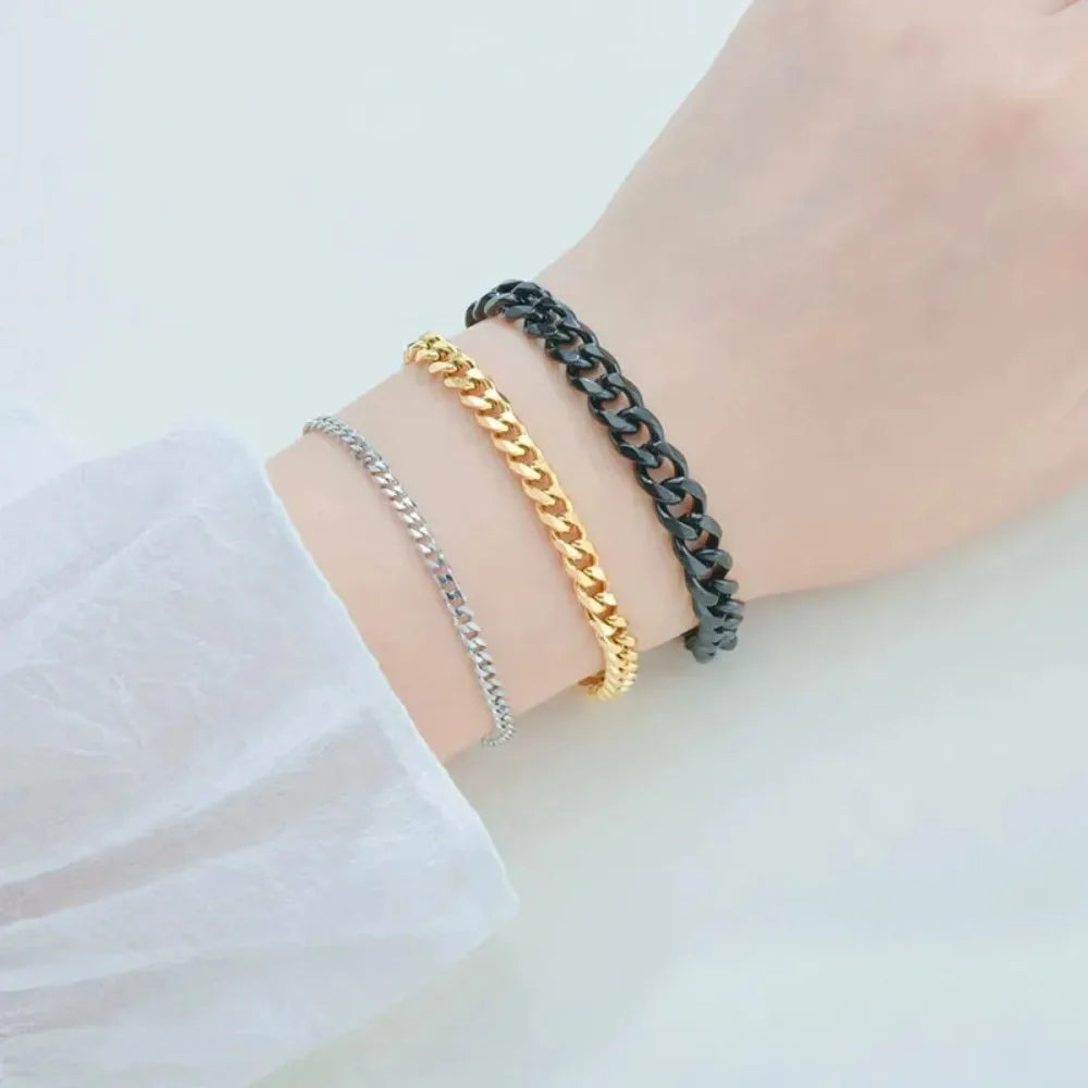 Bracelet vintage en maille cubain poignet