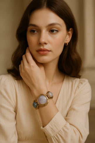Bracelet vintage pierre blanc 